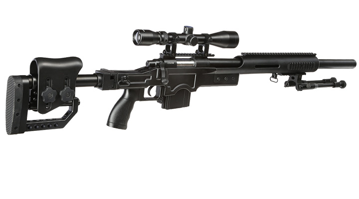 Well MB4410D MSR Snipergewehr inkl. Zweibein / Zielfernrohr Springer 6mm BB schwarz Bild 3