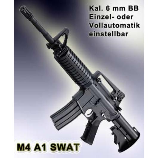M4A1 SWAT AEG-Komplettset, Kal. 6 mm BB Softair 
