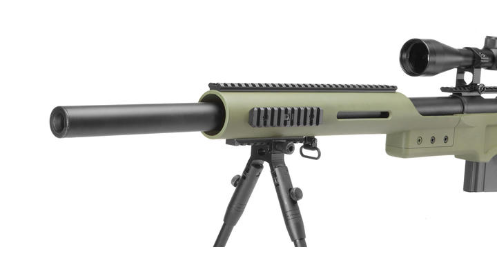 Well MB4410D MSR Snipergewehr inkl. Zweibein / Zielfernrohr Springer 6mm BB oliv Bild 6