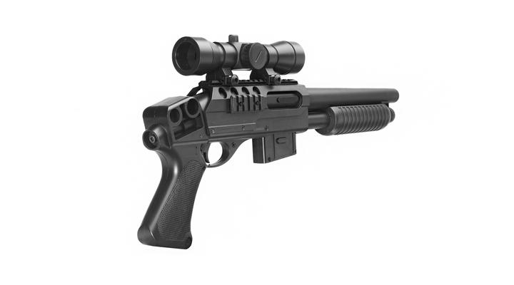 D.E. M3000 Shotgun inkl. Red-Cross Zielgert Springer 6mm BB schwarz Bild 3