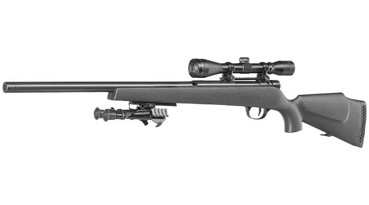 UHC Super X-9 Bolt Action Snipergewehr inkl. Zweibein / Zielfernrohr Springer 6mm BB schwarz Bild 1
