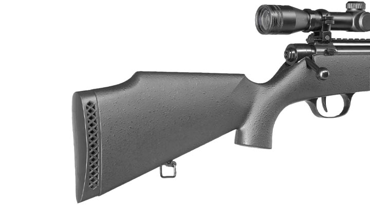 UHC Super X-9 Bolt Action Snipergewehr inkl. Zweibein / Zielfernrohr Springer 6mm BB schwarz Bild 11