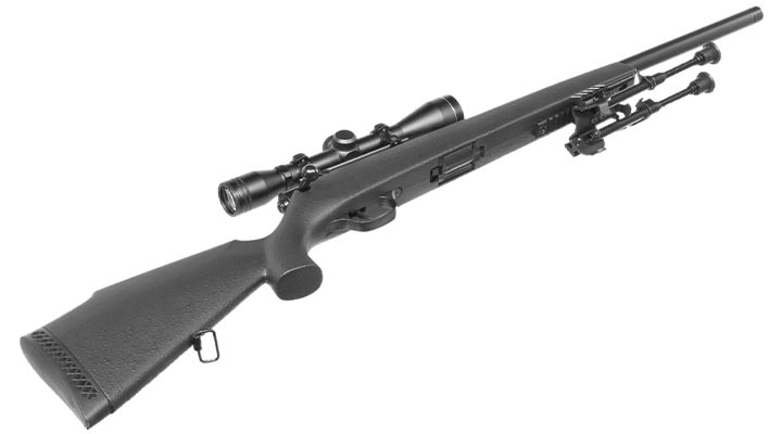 UHC Super X-9 Bolt Action Snipergewehr inkl. Zweibein / Zielfernrohr Springer 6mm BB schwarz Bild 5