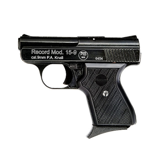 Record Modell 15-9 Schreckschuss Pistole 9mm P.A.K. brniert inkl. Waffenkoffer