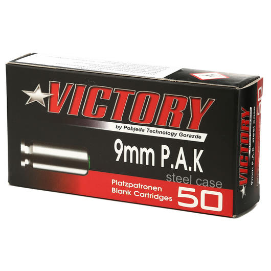 Victory Knallpatronen Kal. 9mm P.A.K. mit Stahlhlse 50 Stck Bild 1