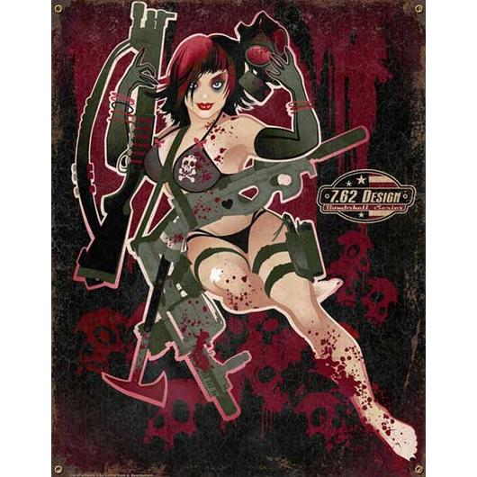 Blechschild 7.62 Vintage Wall Sign Doomsday Damsel