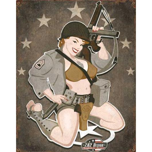 Blechschild 7.62 Vintage Wall Sign D-Day Diva