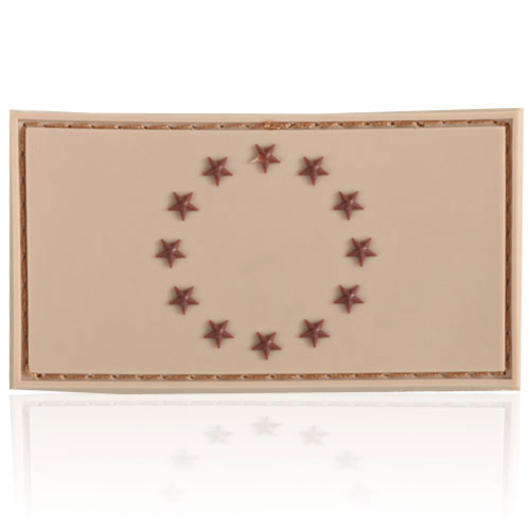 3D Rubber Patch EU Flagge tan