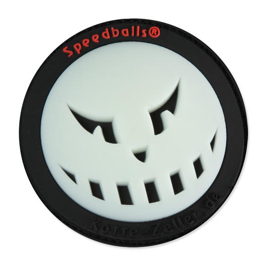 3D Rubber Patch Speedballs schwarz glow nachleuchtend 