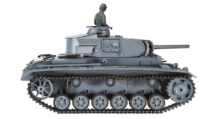 Amewi RC Panzerkampfwagen III Control Edition 1:16 schussfhig RTR grau Bild 4