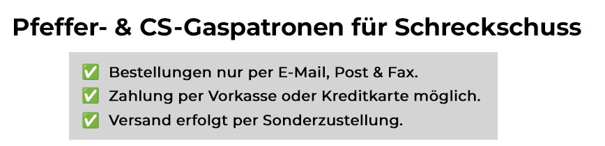 Gaspatronen, Pfefferpatronen Gaspatronen, Pfefferpatronen