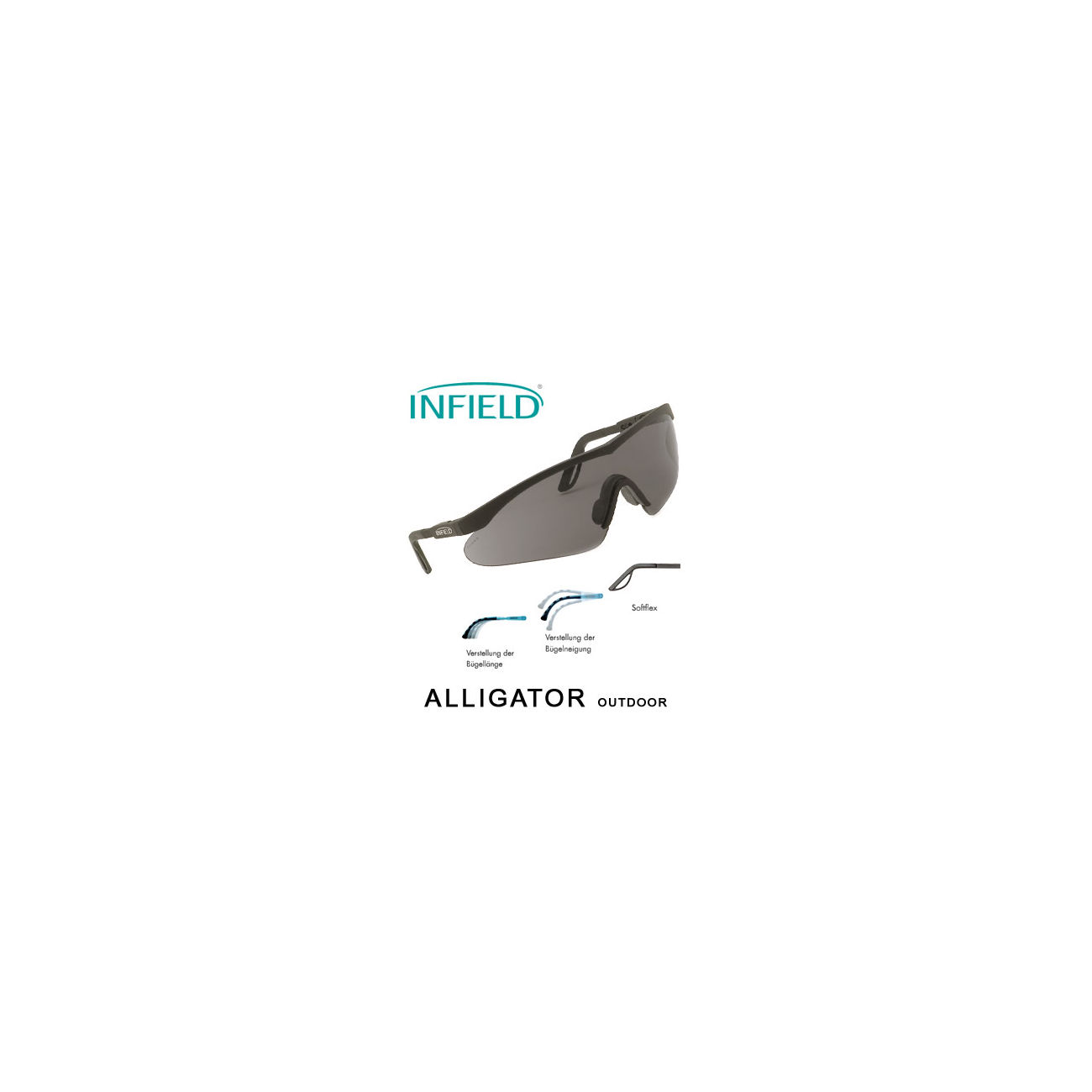 Infield Safety Brille Alligator Outdoor schwarz