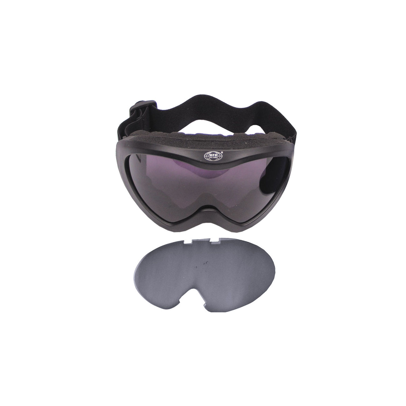 MFH Schutzbrille M44 schwarz mit Ersatzglas