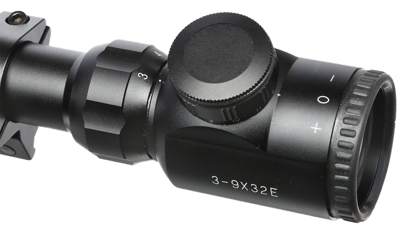 Max Tactical Zielfernrohr 3-9x32 E Leuchtabsehen inkl. Ringe für 22 mm Schiene Bild 1