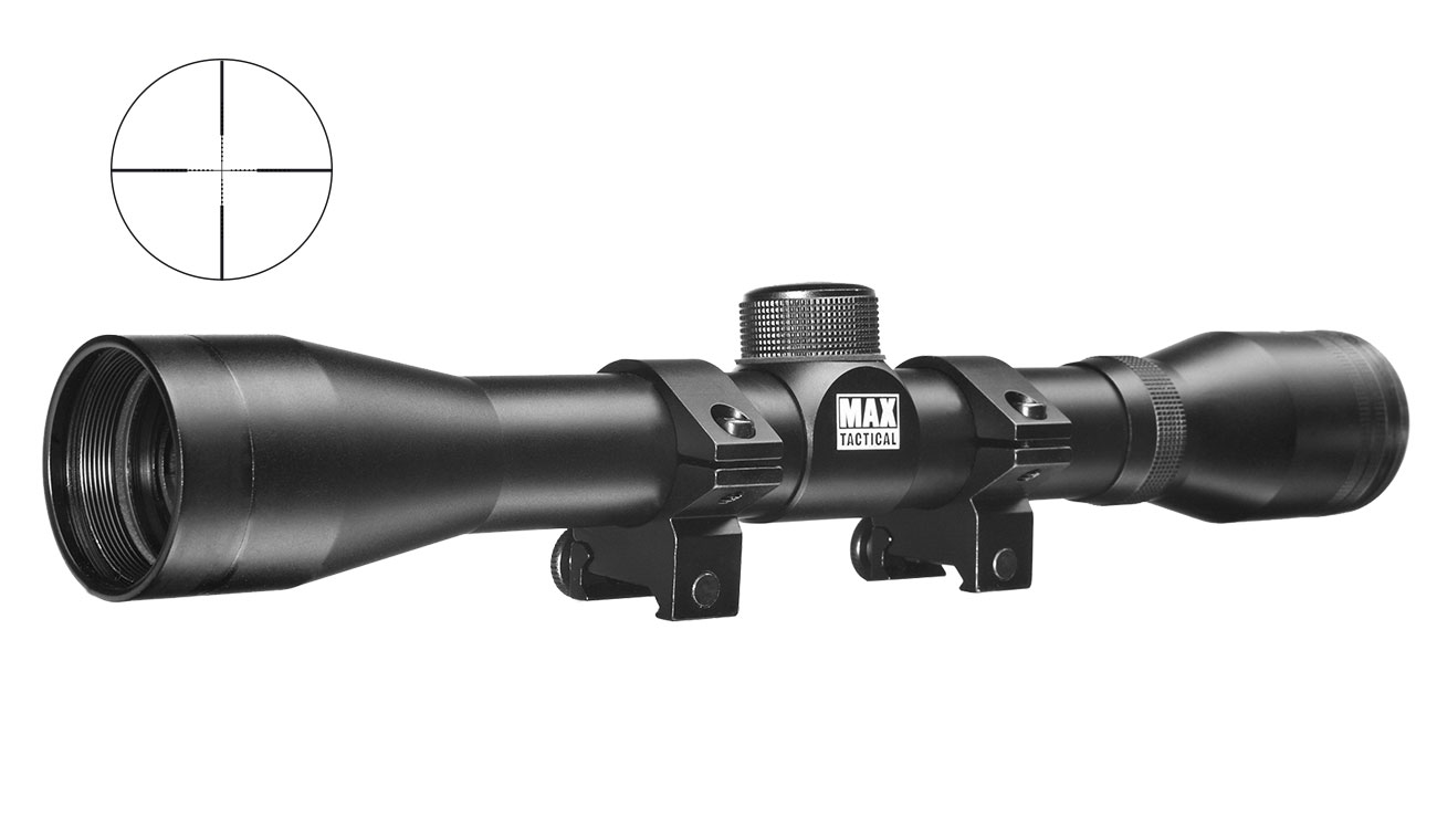 Max Tactical Zielfernrohr 4x32 inkl. Ringe für 22 mm Schiene