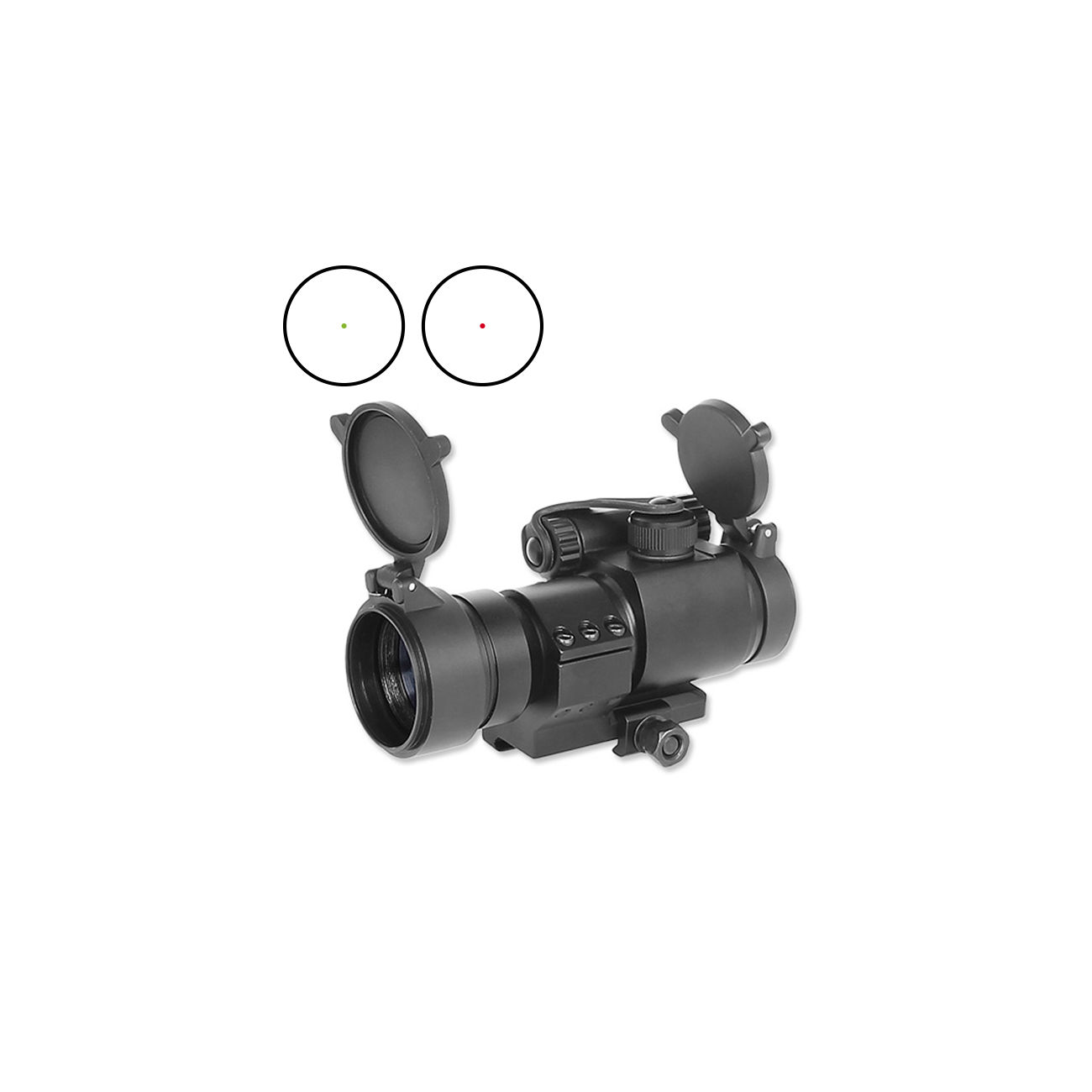 Aim-O Military-2 Type Red Dot Zielgert mit L-Mount schwarz AO 5020-BK