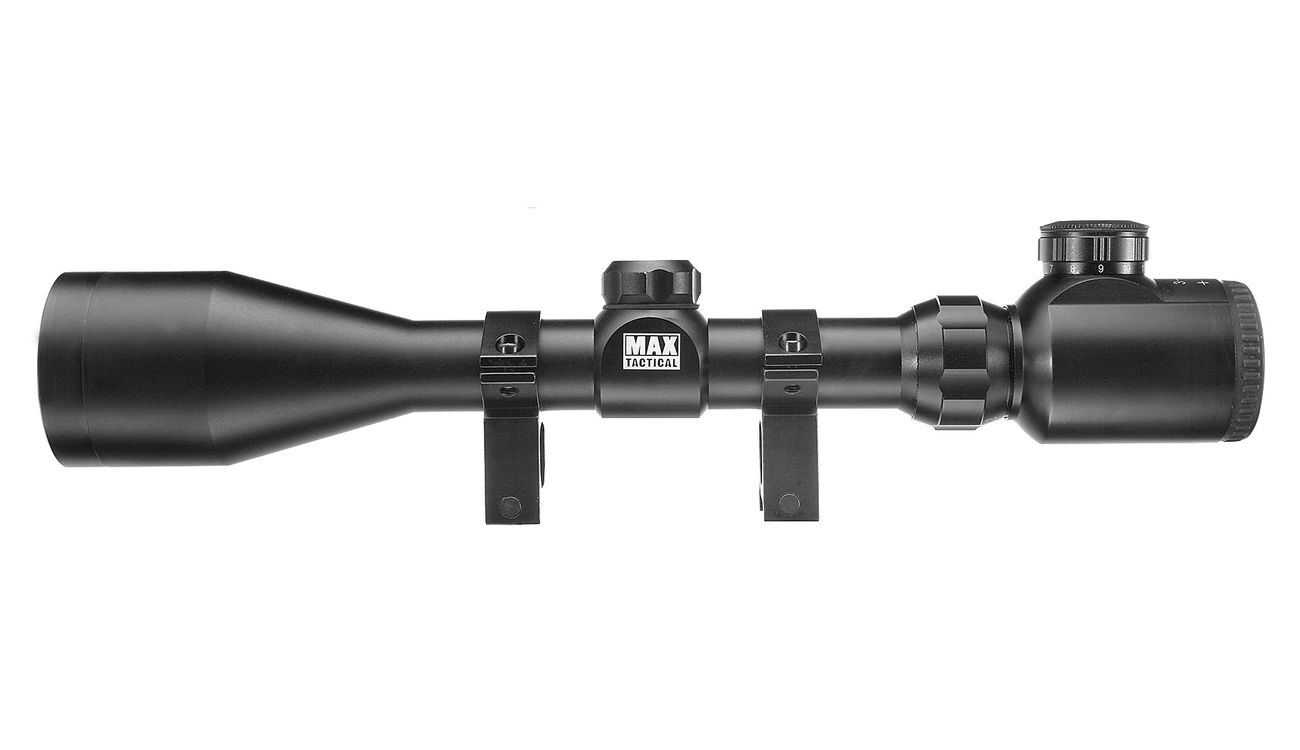 Max Tactical Zielfernrohr 3-12x42E beleuchtet inkl. Ringe für 22 mm Schiene Bild 1