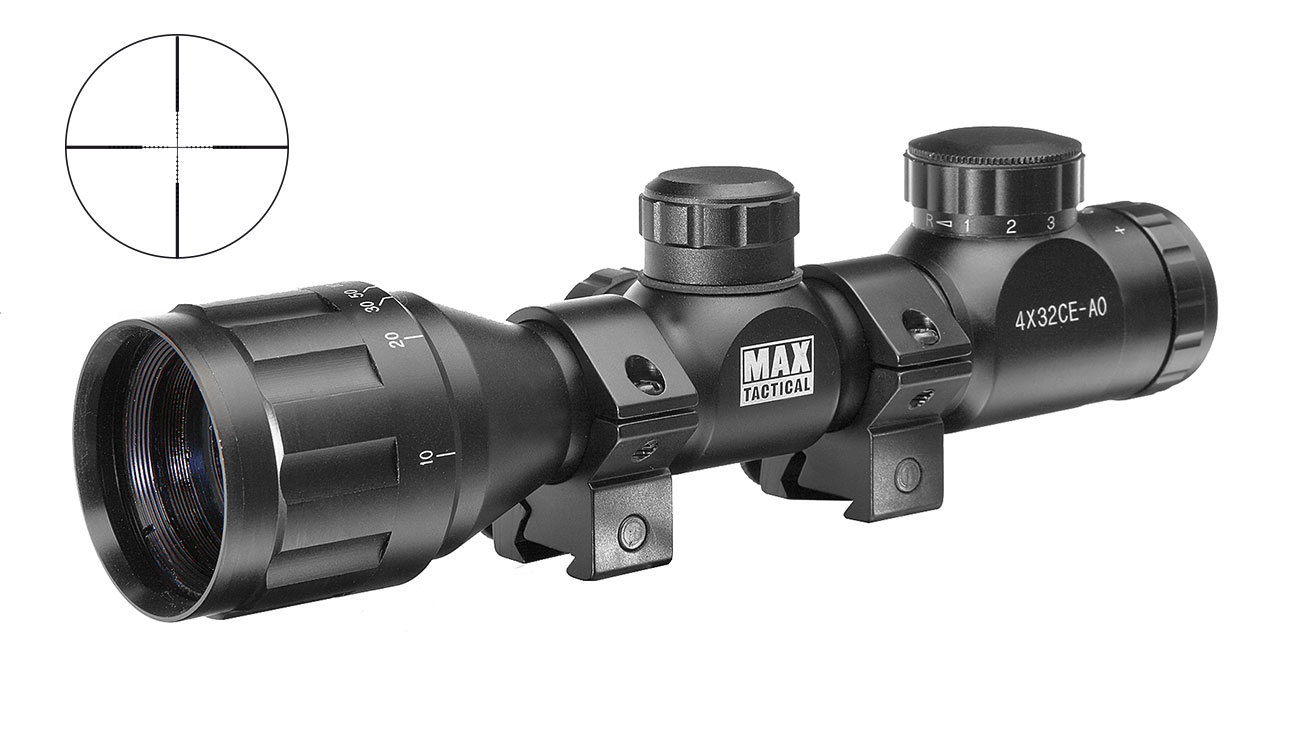 Max Tactical Zielfernrohr 4x32CE-AO beleuchtet fr 11 mm Schiene