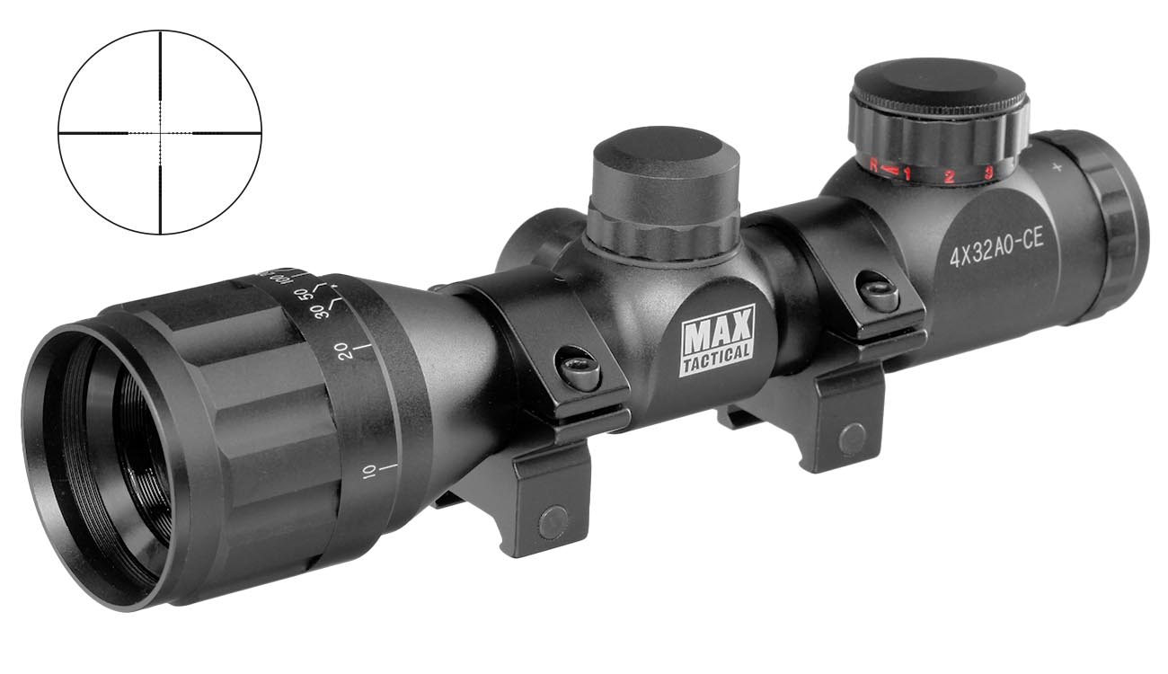 Max Tactical Zielfernrohr 4x32CE-AO beleuchtet fr 22 mm Schiene