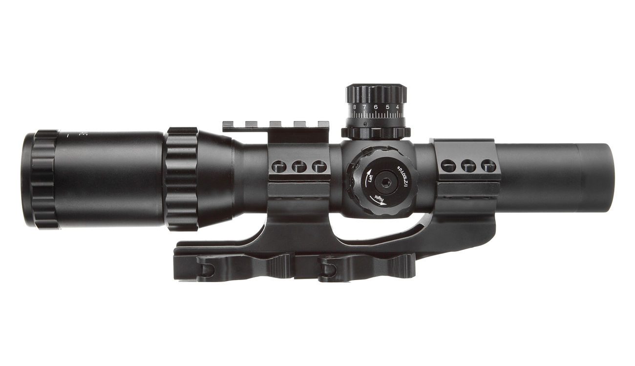 Max Tactical Zielfernrohr 1-4x24E beleuchtet inkl. Halterung für 22 mm Schiene Bild 2