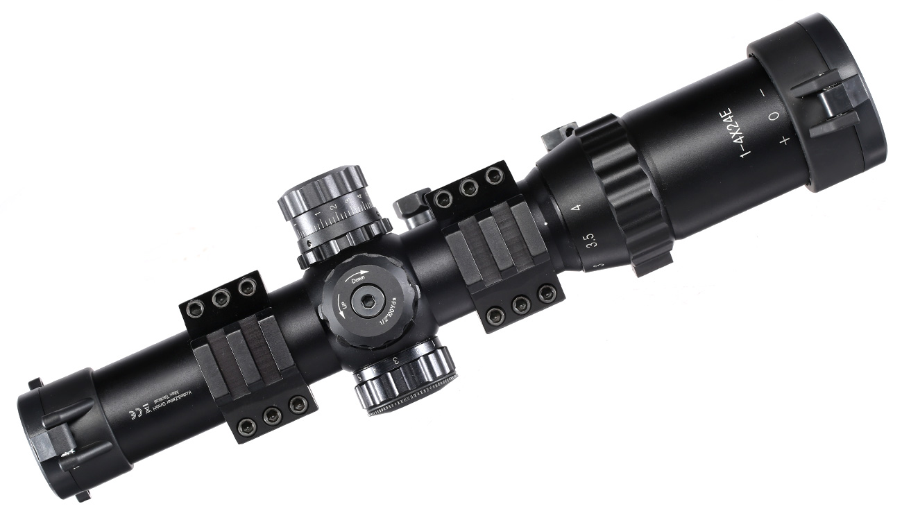Max Tactical Zielfernrohr 1-4x24E beleuchtet inkl. Halterung fr 22 mm Schiene Bild 5