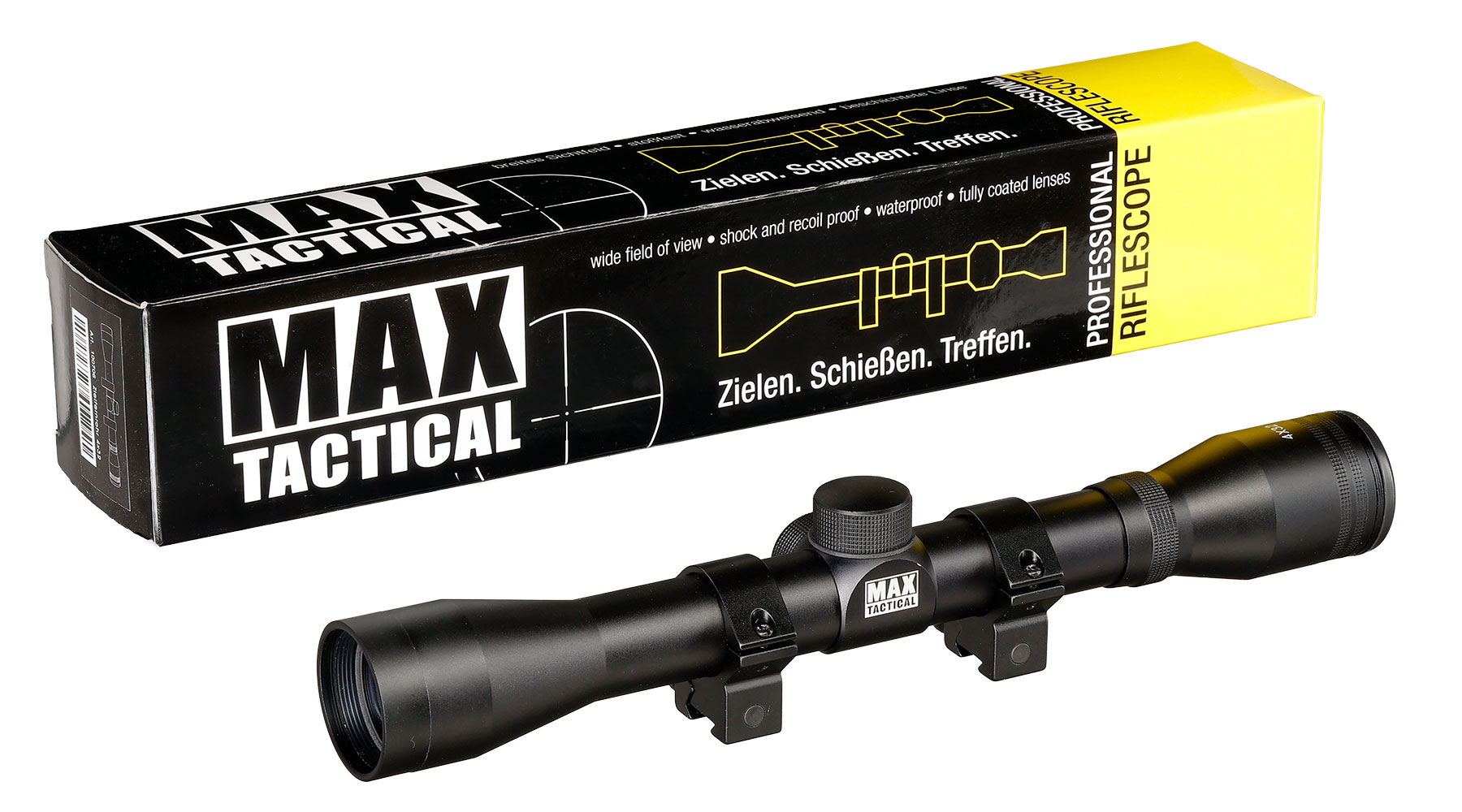 Max Tactical Zielfernrohr 4x32 Mil-Dot inkl. 11 mm Ringe schwarz Bild 11