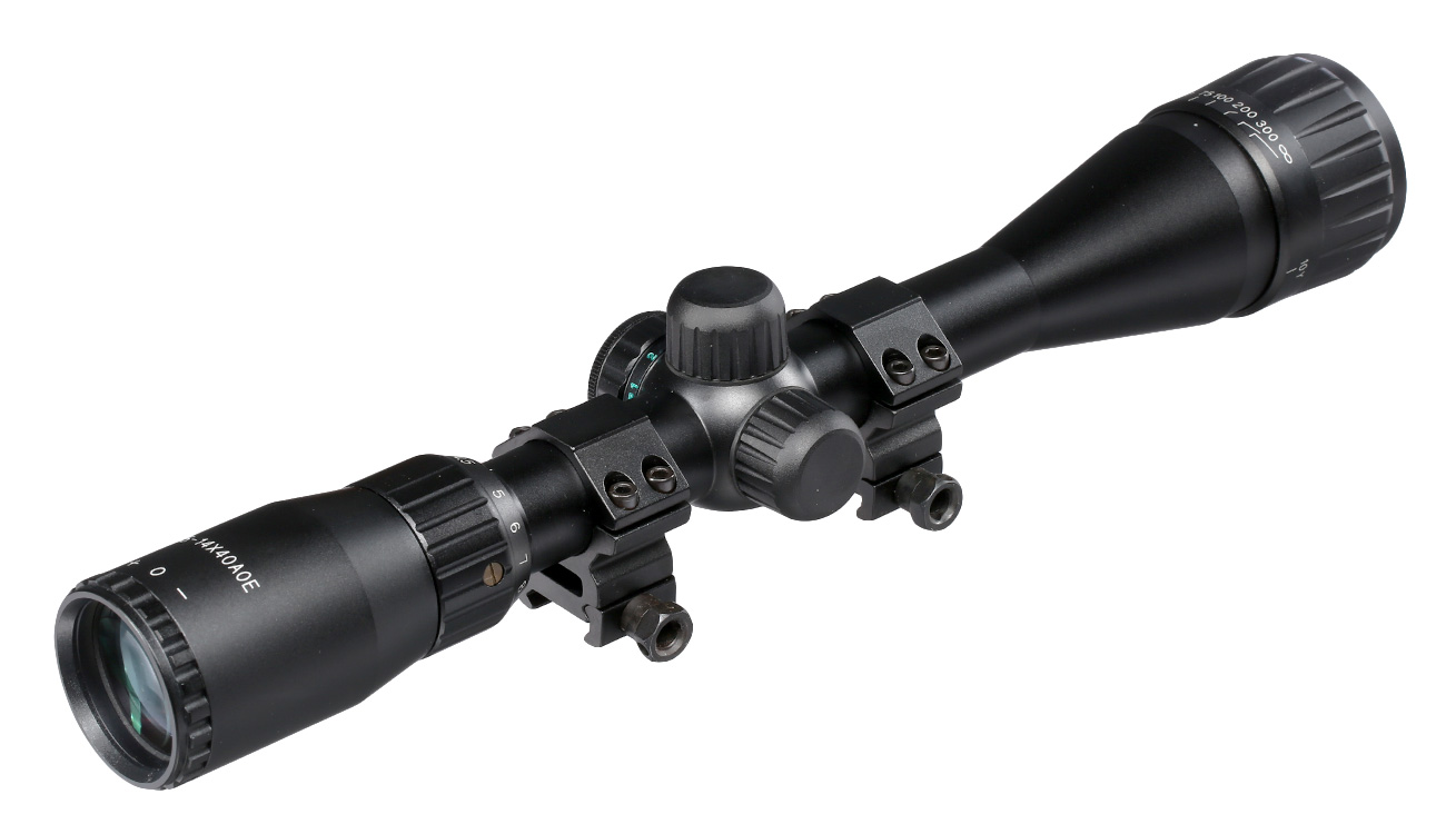 Max Tactical Zielfernrohr 4,5-14x40 AOE beleuchtet inkl. 20 - 22mm Halteringe schwarz Bild 2