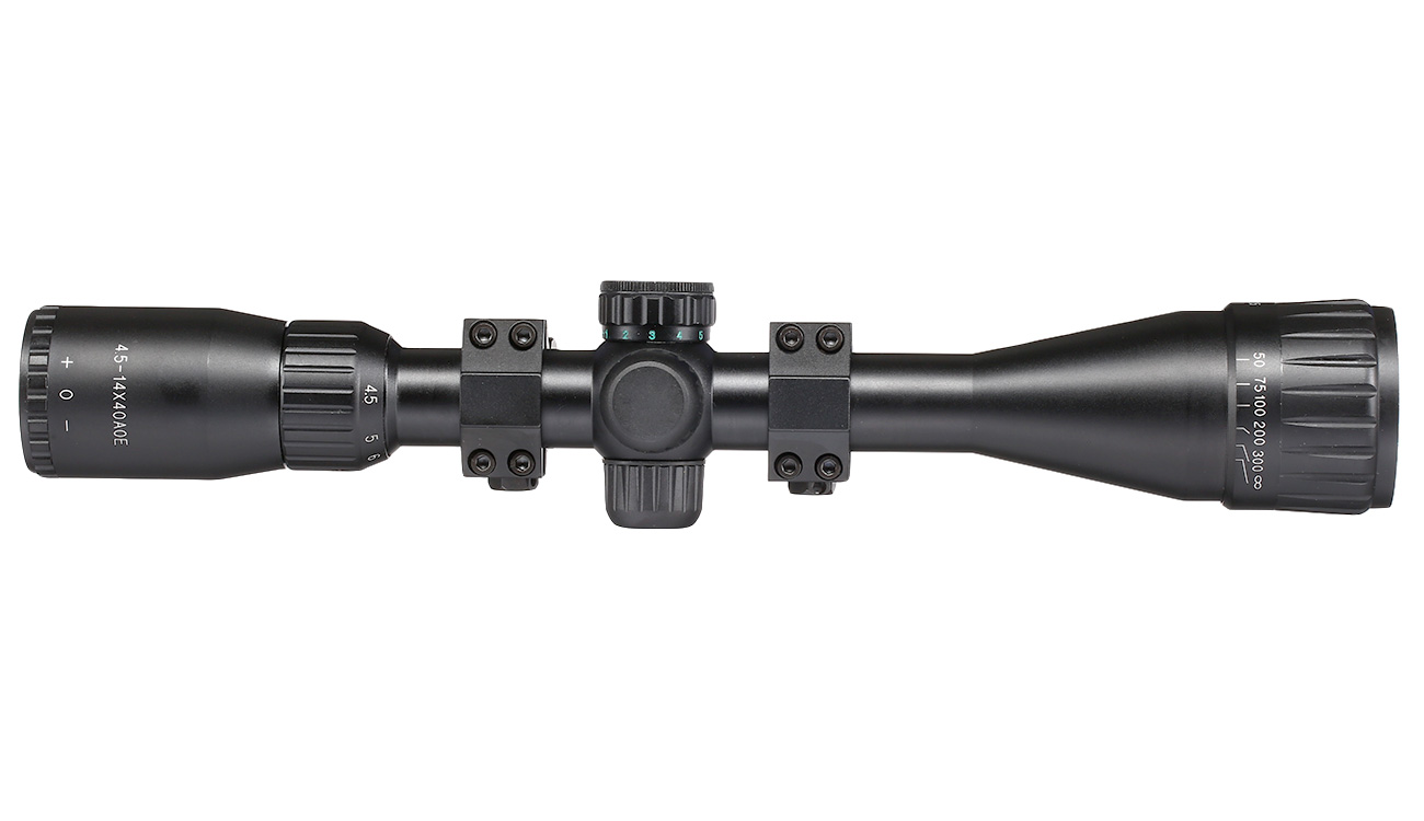 Max Tactical Zielfernrohr 4,5-14x40 AOE beleuchtet inkl. 20 - 22mm Halteringe schwarz Bild 5