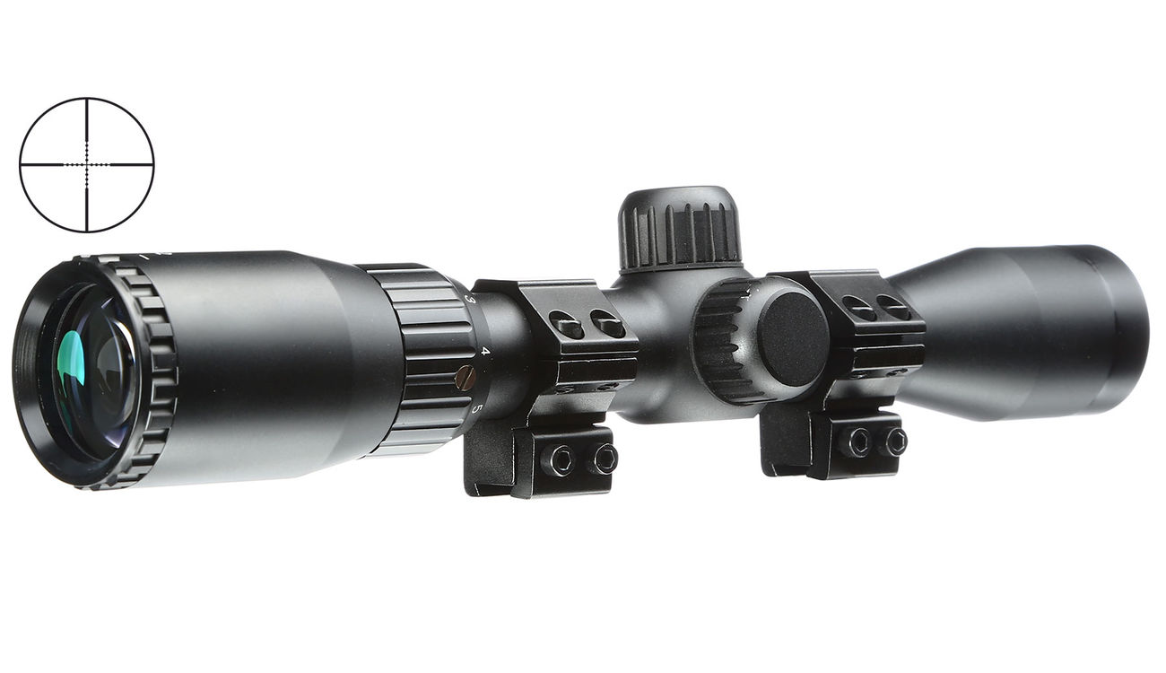 Max Tactical Zielfernrohr 2-7x32 mm inkl. Ringe für 11 mm Schiene