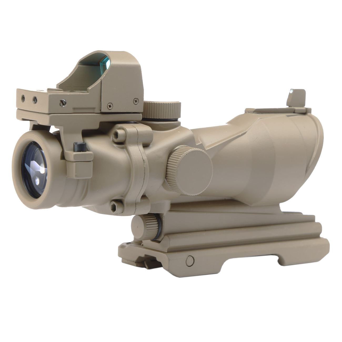 Aim-O TA01 Style Scope 4x32 rot / grn beleuchtet mit Mini Red Dot / QD-Mount tan AO 5321-DE Bild 1