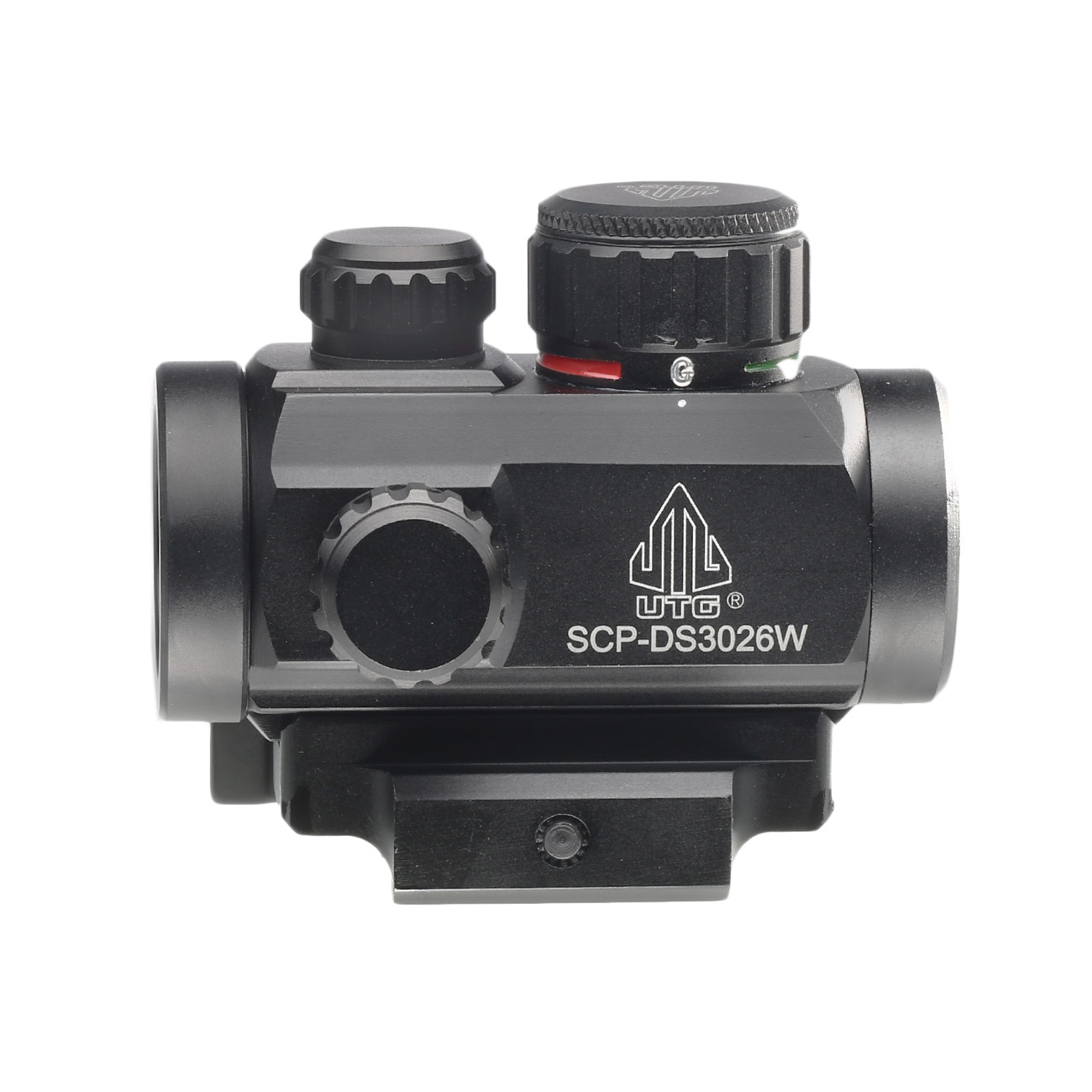 UTG 2.6 CQB Micro ITA Red- / Green-Single-Dot Leuchtpunktzielgerät inkl. 20-22mm QD-Halterung schwarz Bild 4