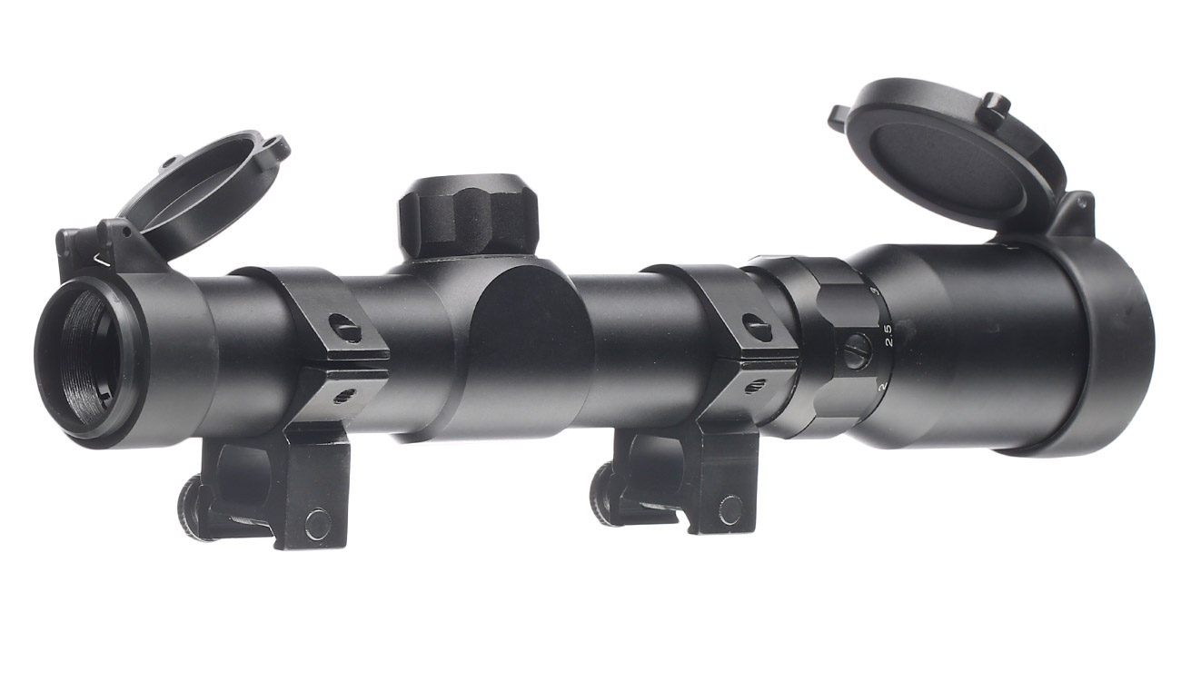 Aim-O 1-4x24 Tactical Zielfernrohr Mil-Dot f. 20-22mm Schienen schwarz AO 3039-BK Bild 1