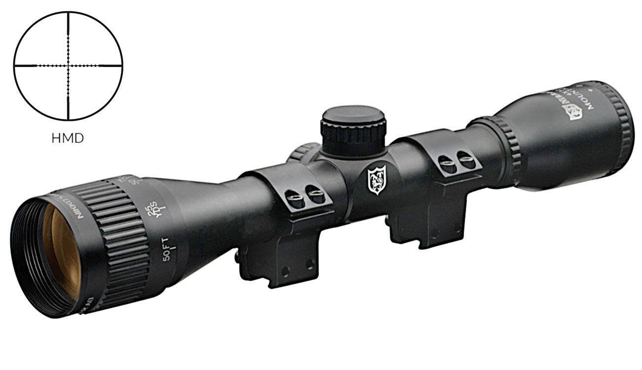 Nikko Stirling Zielfernrohr Mountmaster AO 4x32 Half Mil Dot  beleuchtet fr 11 mm Schiene