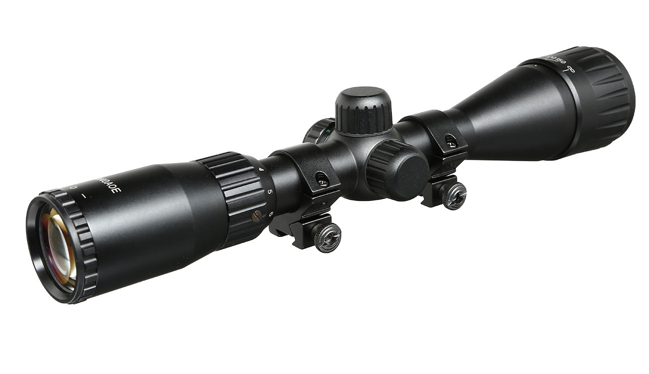 Max Tactical Premium Zielfernrohr 3-9x40 RGB-beleuchtet mit Montageringe für 11 mm Schiene schwarz Bild 1