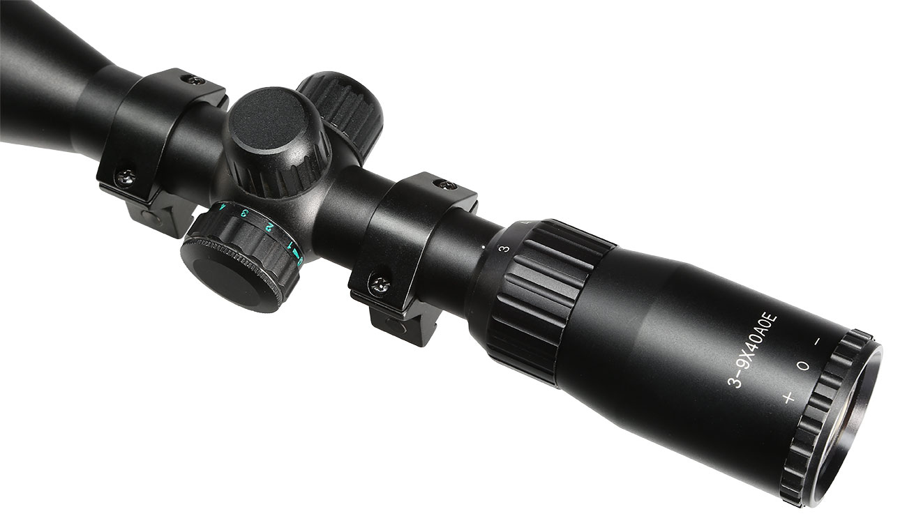 Max Tactical Premium Zielfernrohr 3-9x40 RGB-beleuchtet mit Montageringe fr 11 mm Schiene schwarz Bild 5