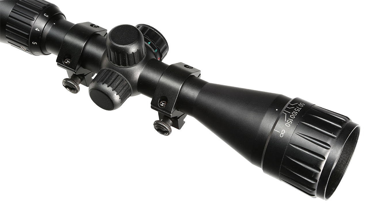 Max Tactical Premium Zielfernrohr 3-9x40 RGB-beleuchtet mit Montageringe fr 11 mm Schiene schwarz Bild 6