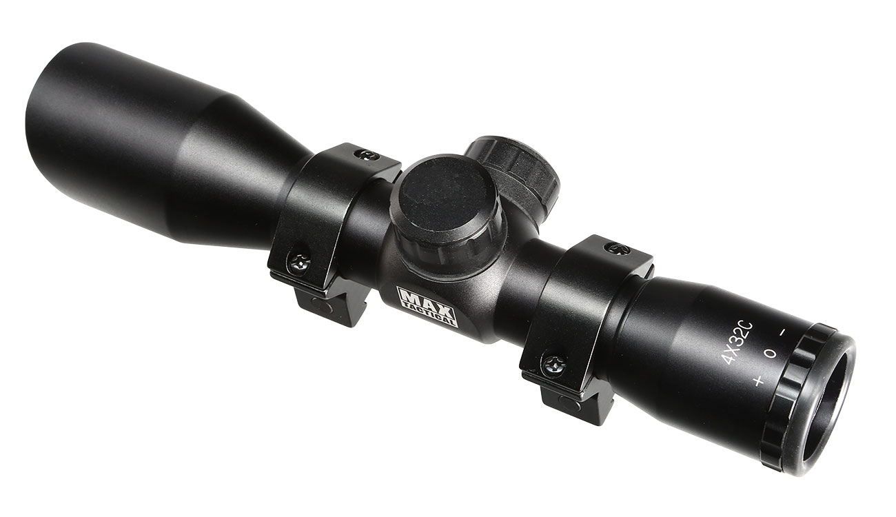 Max Tactical Sunshade Zielfernrohr Compact 4x32C für 11mm Schiene schwarz Bild 1