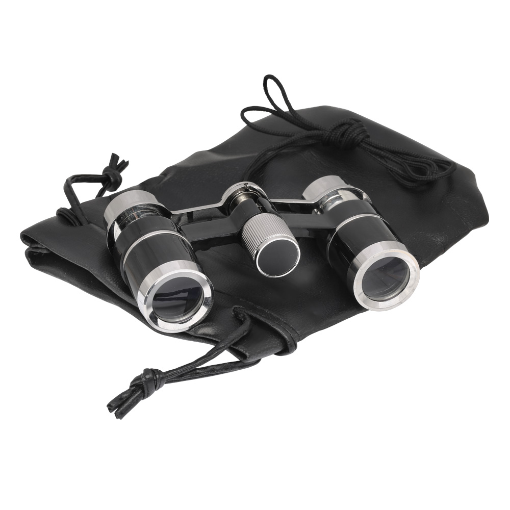 Danubia Opernglas 102 3x25 schwarz/silber inkl. Umhngeriemen und Ledertasche Bild 1