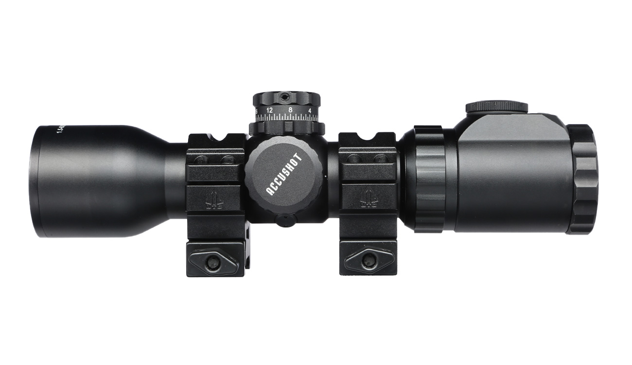 UTG OP3 EZ-Tap 1.5-6x36 Armbrust Zielfernrohr beleuchtet / 130 Hunter / 36 Colors inkl. 20-22mm Ringe schwarz Bild 2