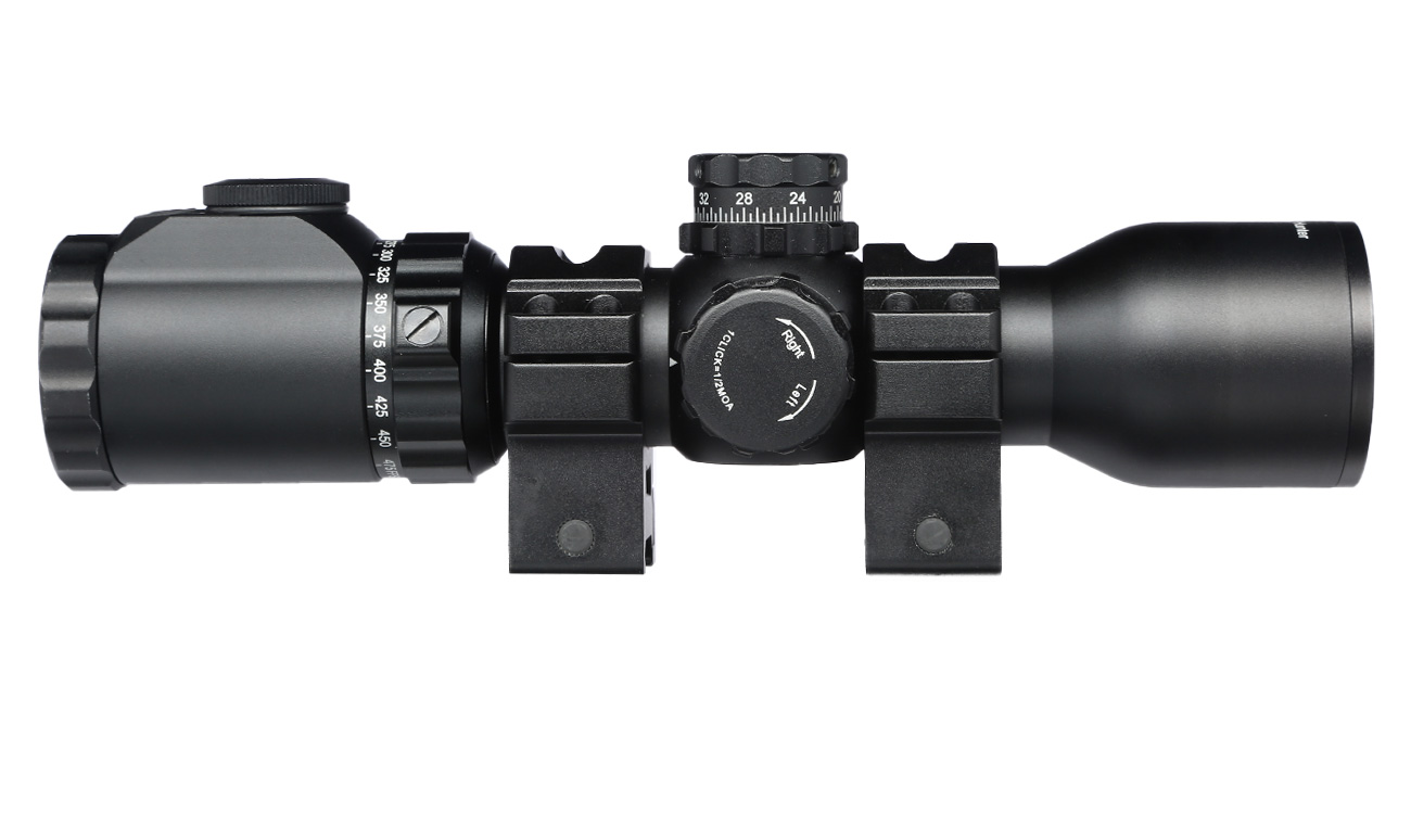 UTG OP3 EZ-Tap 1.5-6x36 Armbrust Zielfernrohr beleuchtet / 130 Hunter / 36 Colors inkl. 20-22mm Ringe schwarz Bild 3