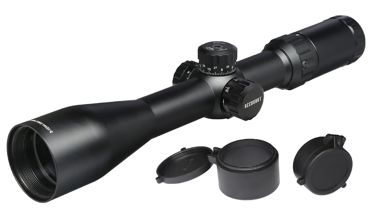 UTG True Hunter Classic 3-12x44 Zielfernrohr Side AO / Mil-Dot ohne Montageringe schwarz