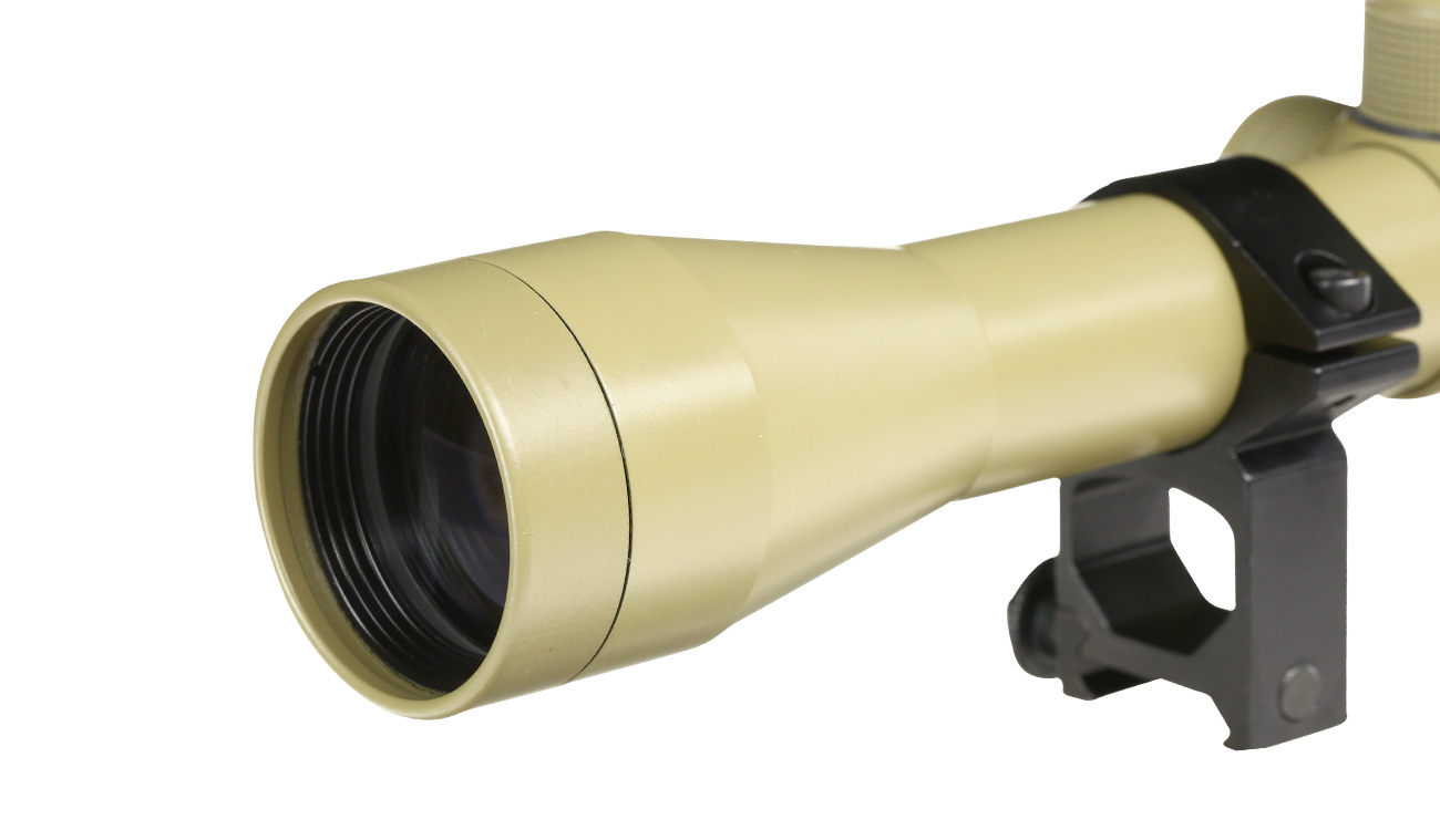JS-Tactical 4x32mm Standard Zielfernrohr inkl. 20 - 22mm Halteringe Desert Tan Bild 5