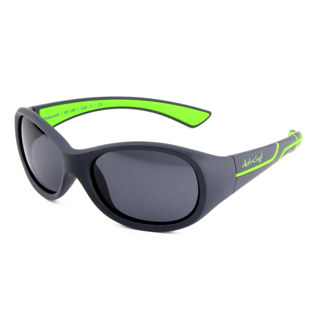 ActiveSol Sonnenbrille Kids @school sports 100% iger UV-Schutz grau/grün