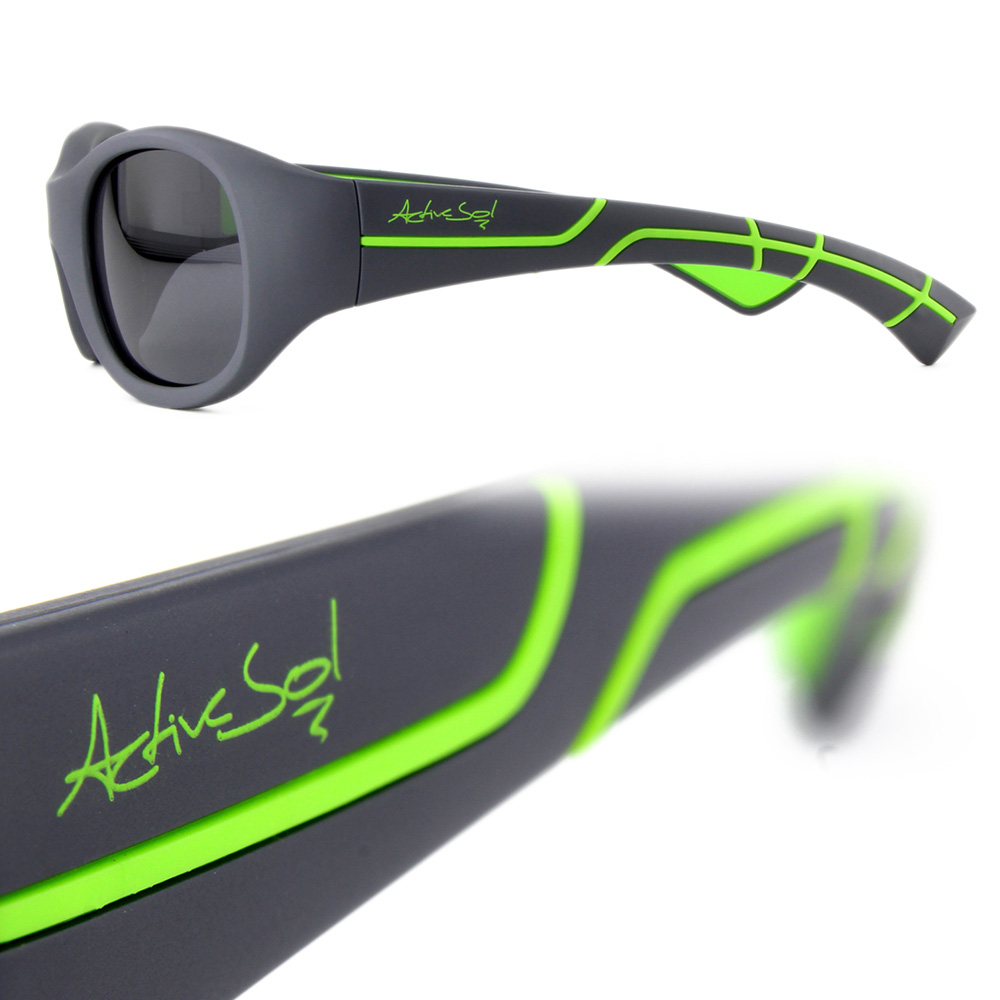 ActiveSol Sonnenbrille Kids @school sports 100% iger UV-Schutz grau/grn Bild 6