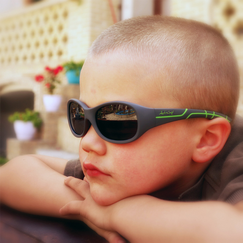 ActiveSol Sonnenbrille Kids @school sports 100% iger UV-Schutz grau/grn Bild 8