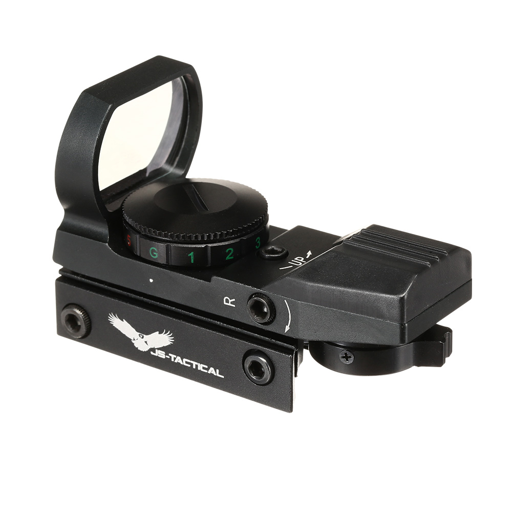 JS-Tactical Compact Red- / Green-Dot Sight mit 4 Absehen inkl. 20 - 22 mm Halterung schwarz Bild 1