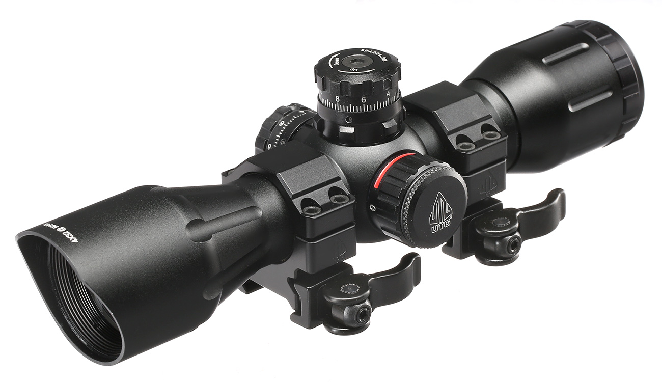 UTG 4x32 Crossbow Zielfernrohr mit Pro 5-Step Absehen inkl. 21mm QD-Ringe schwarz
