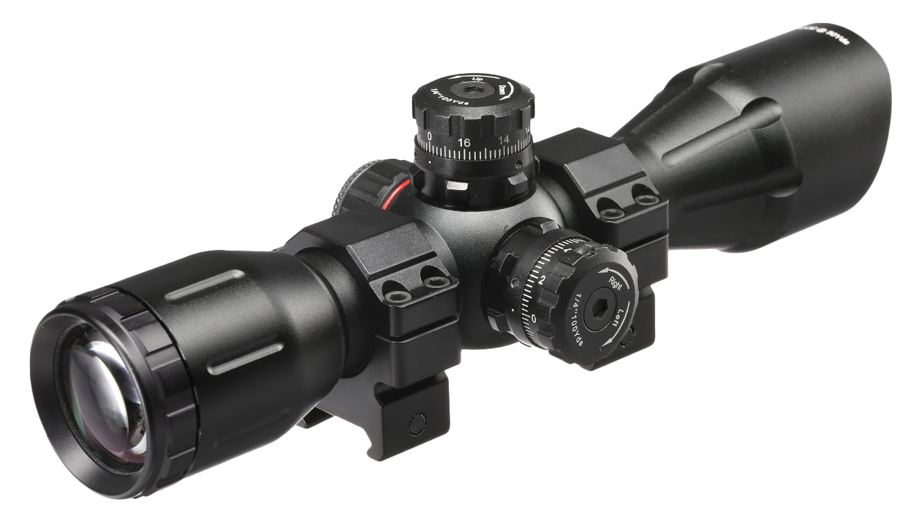 UTG 4x32 Crossbow Zielfernrohr mit Pro 5-Step Absehen inkl. 21mm QD-Ringe schwarz Bild 1