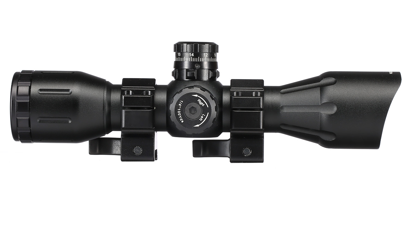 UTG 4x32 Crossbow Zielfernrohr mit Pro 5-Step Absehen inkl. 21mm QD-Ringe schwarz Bild 3