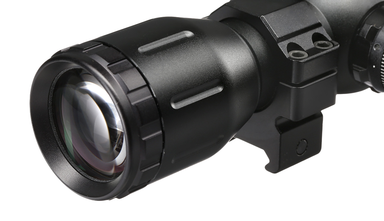 UTG 4x32 Crossbow Zielfernrohr mit Pro 5-Step Absehen inkl. 21mm QD-Ringe schwarz Bild 5